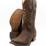 404 Potrillo Lazer Flower flor Cafe Womans Dama Boot 001