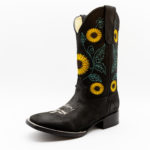 409 Potrillo Girasole Sunflower Black Negro Womans Dama Boot 004