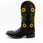 409 Potrillo Girasole Sunflower Black Negro Womans Dama Boot 004