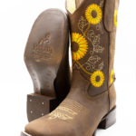 409 Potrillo Girasole Sunflower Cafe Brown Womans Dama Boot 003