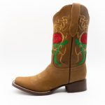 610 Potrillo Roses Rosas Occre Ochre Womans Dama Boot 002