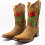 610 Potrillo Roses Rosas Occre Ochre Womans Dama Boot 002