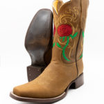 610 Potrillo Roses Rosas Occre Ochre Womans Dama Boot 002